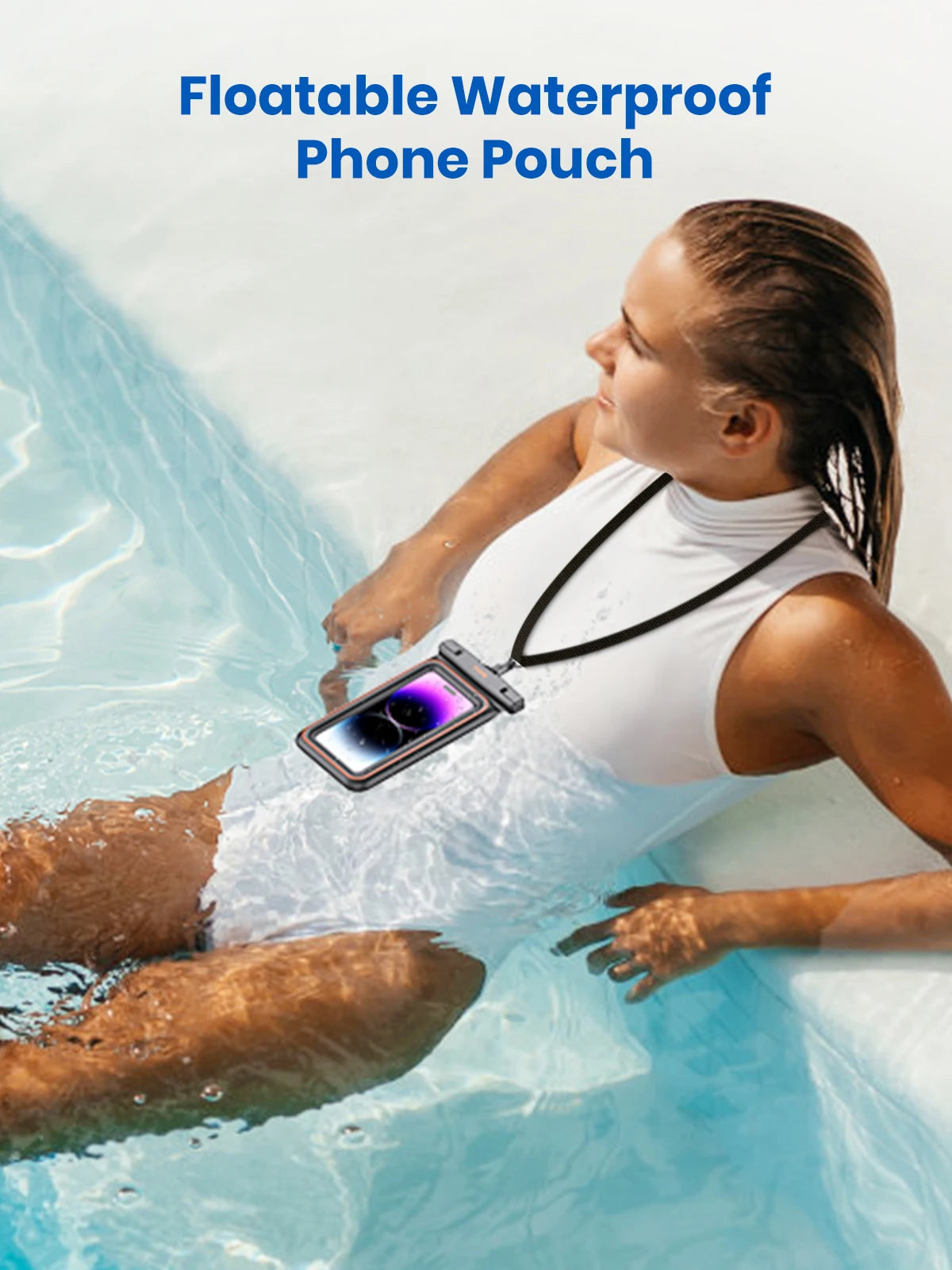 IPX8 Waterproof Phone Pouch – Travel, Beach & Shower Protection (Fits up to 7’’ Phones)