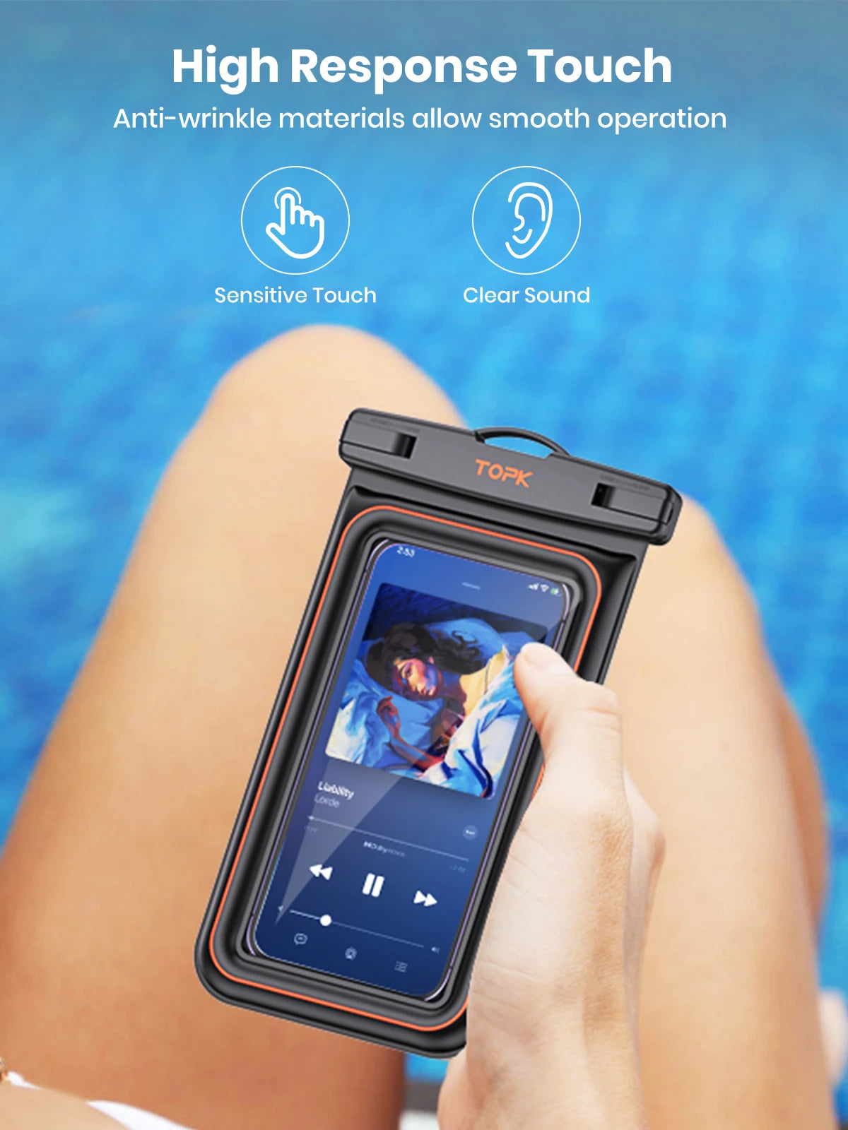 IPX8 Waterproof Phone Pouch – Travel, Beach & Shower Protection (Fits up to 7’’ Phones)