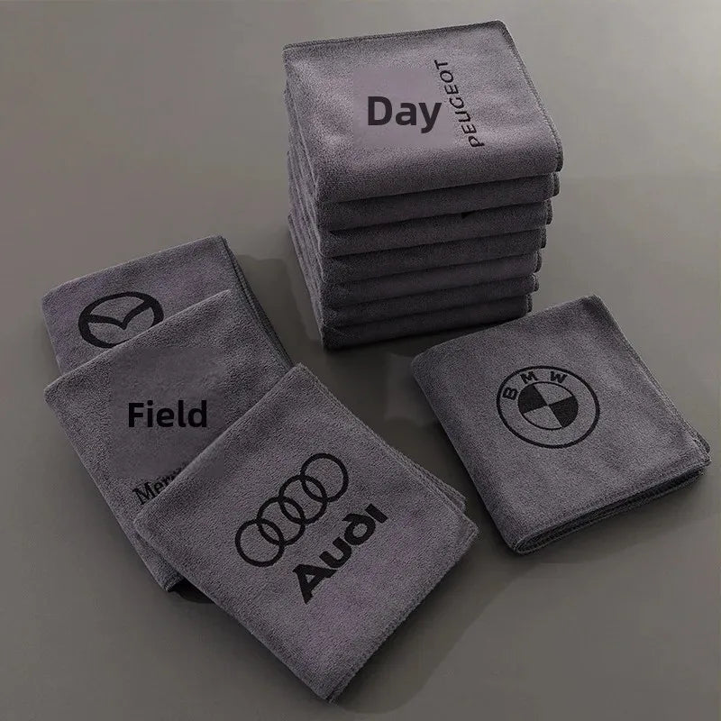 Branded Car Logo Towel – Super Absorbent, Scratch-Free Cleaning Cloth for Car & Home "