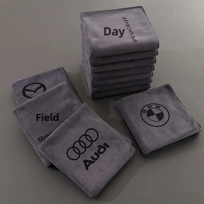Branded Car Logo Towel – Super Absorbent, Scratch-Free Cleaning Cloth for Car & Home "