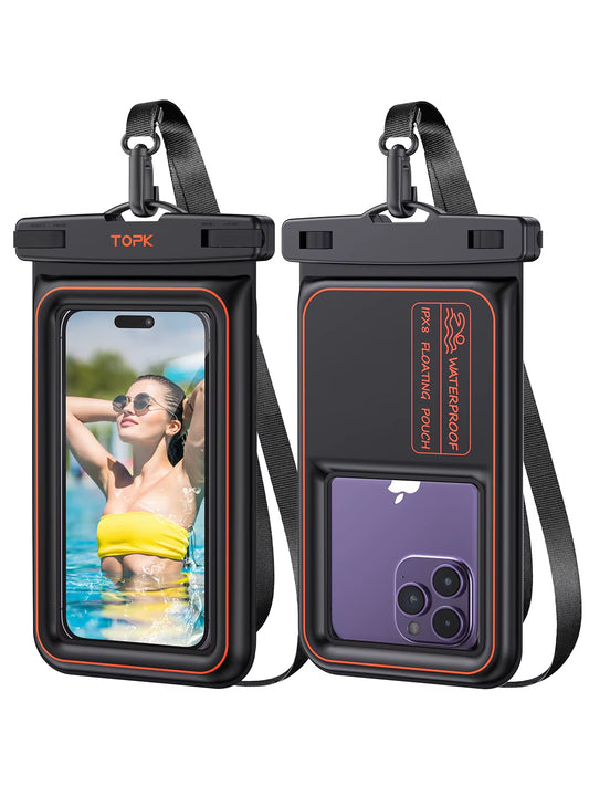 IPX8 Waterproof Phone Pouch – Travel, Beach & Shower Protection (Fits up to 7’’ Phones)