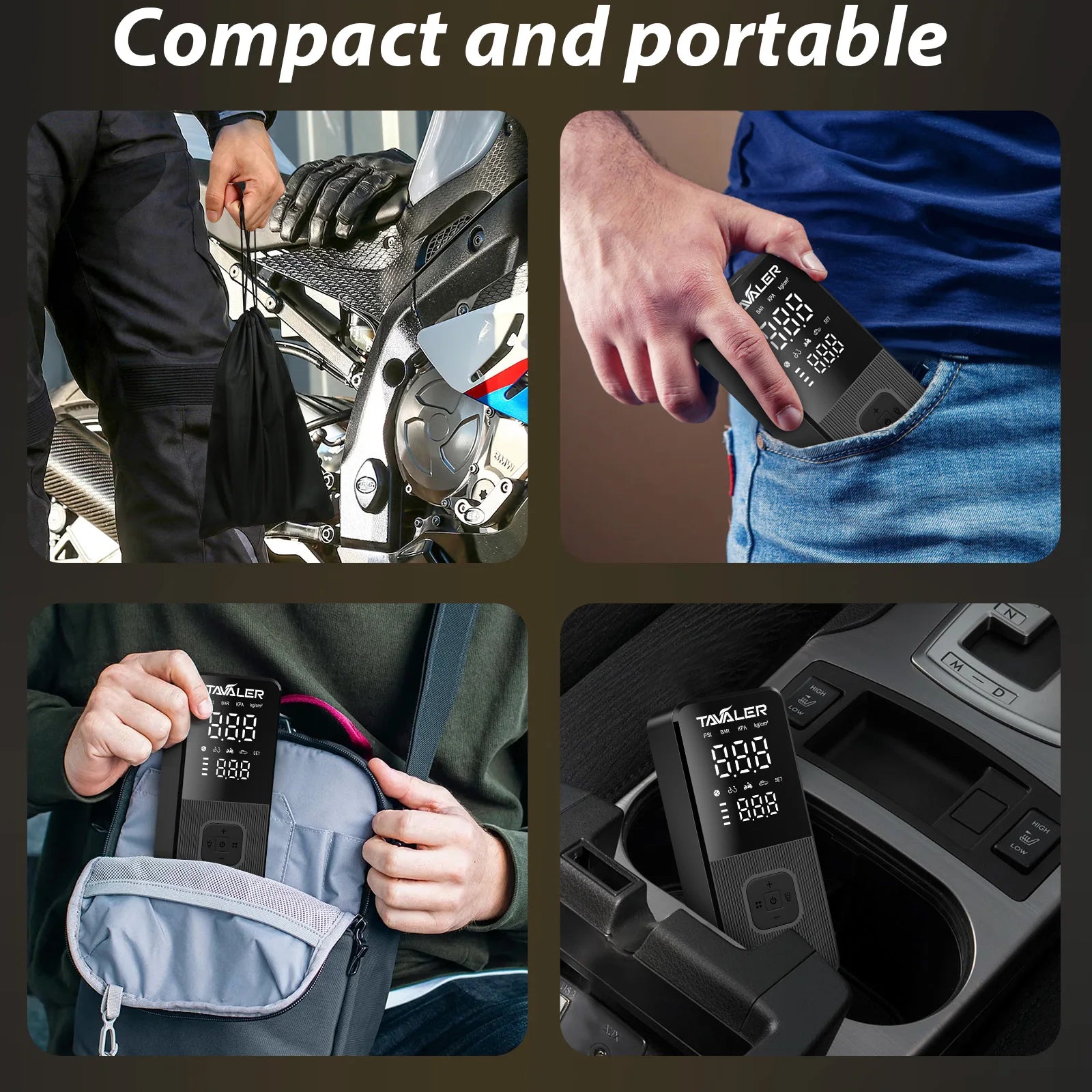 Wireless Electric Air Pump 150PSI / 10 Bar – Portable Tire Inflator for Car, Bike & Motorcycle 