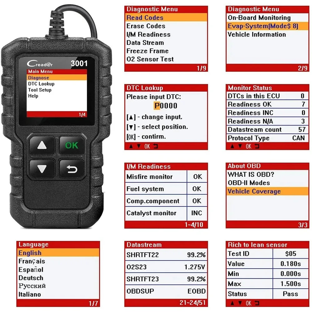 LAUNCH OBD2 Car Diagnostic Scanner – Test, Read and Erase!