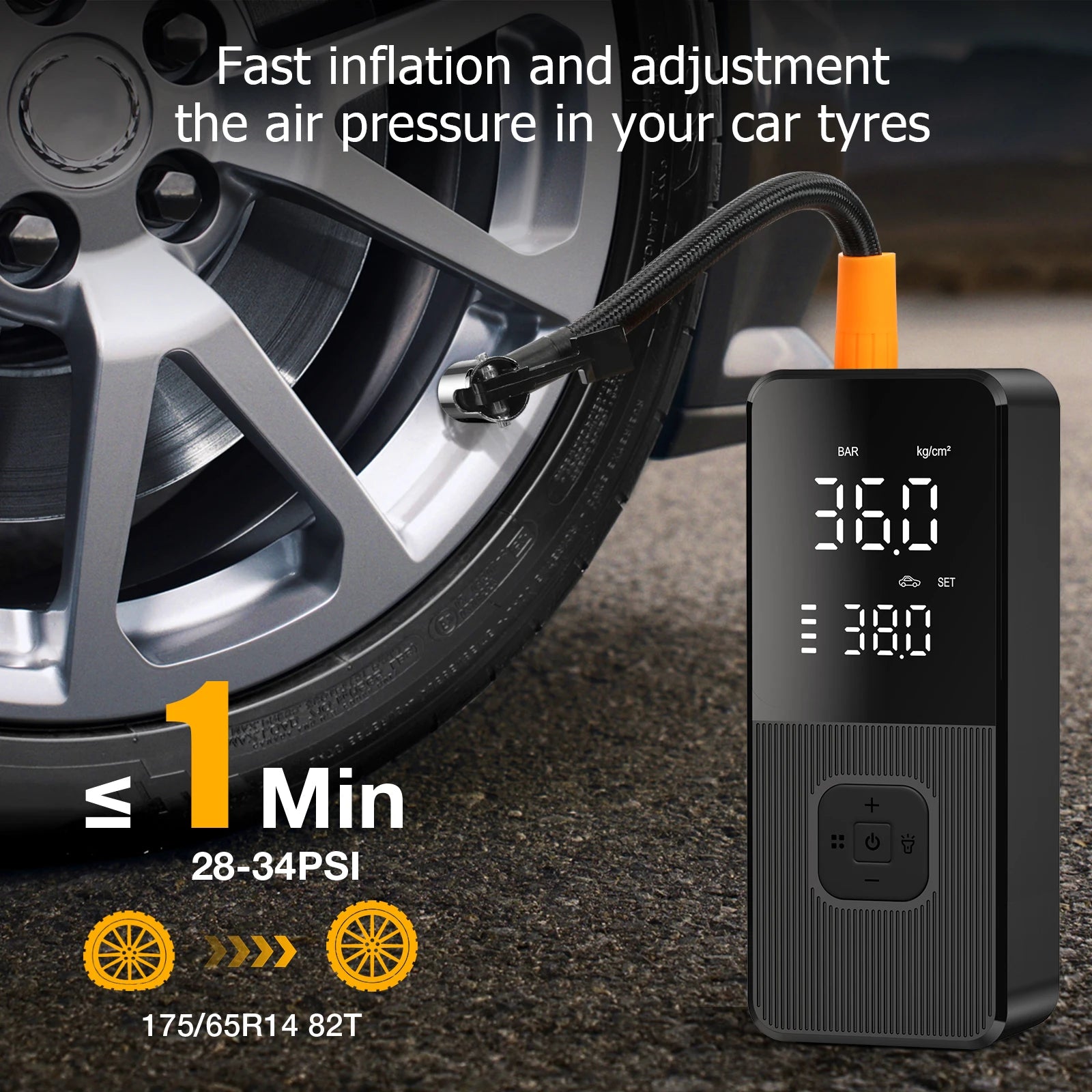 Wireless Electric Air Pump 150PSI / 10 Bar – Portable Tire Inflator for Car, Bike & Motorcycle 