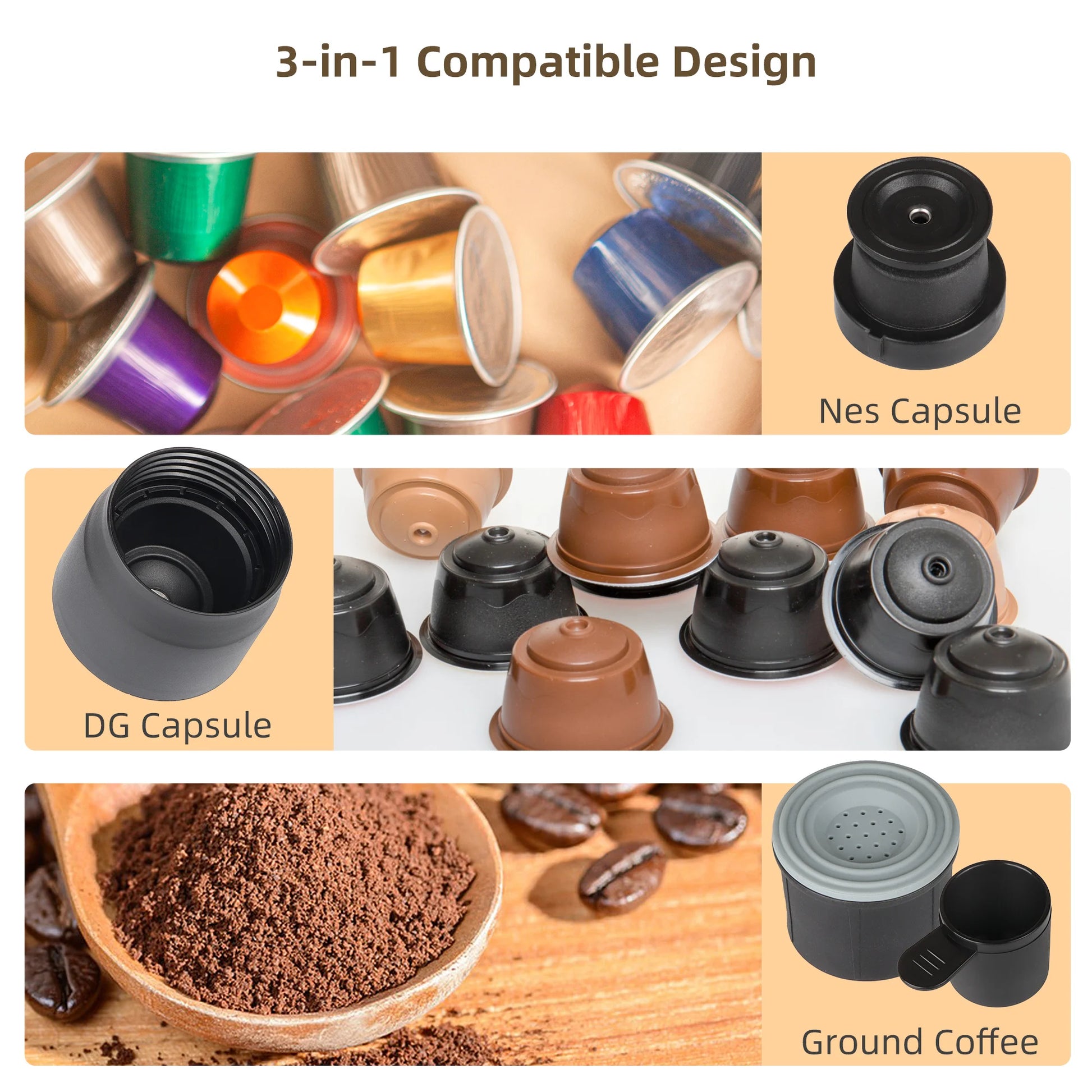 Portable Hand Press Espresso Maker – Compact Travel Coffee Machine for Ground & Capsule Coffee
